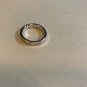 Rare Tiffany & Co 1837 Narrow Silver Ring size 4